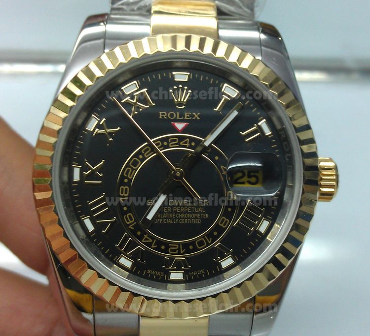 Best Replica Rolex Sky-Dweller Two Tone Mens Watch